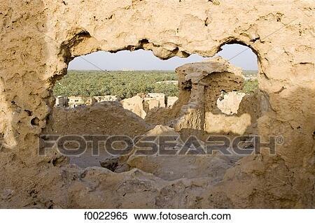 Stock Photography - Egypt, Libyan desert, Siwa Oasis, ruins of an old village. Fotosearch