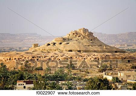 Stock Photo - Egypt, Libyan desert, Siwa Oasis, Mountain of the dead. Fotosearch