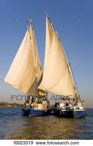 Egypt, near Luxor, cruise feluccas View Large Photo Image Stock Photo - Egypt, near Luxor, cruise feluccas . Fotosearch