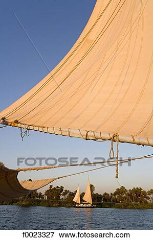 Egypt, near Luxor, felucca, sail View Large Photo Image Stock Photo - Egypt, near Luxor, felucca, sail . Fotosearch