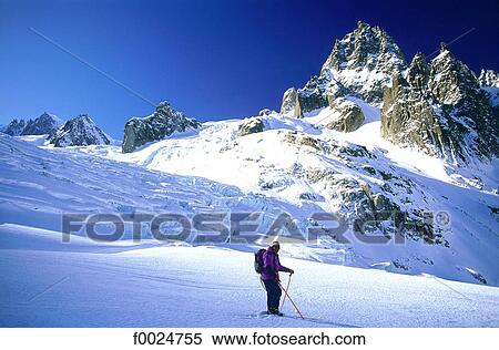 France, Alps, Chamonix, Vallée Blanche, skier View Large Photo Image Stock Photography - France, Alps, Chamonix, Vallée Blanche, skier. Fotosearch