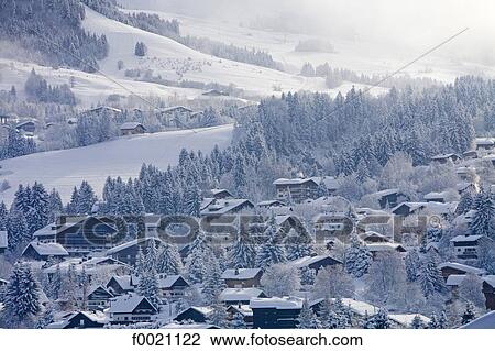 France, Alps, Megeve under snow View Large Photo Image Stock Image - France, Alps, Megeve under snow. Fotosearch