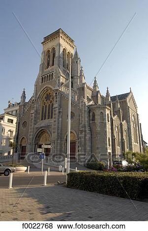 France, Aquitaine, Biarritz, Saint Eugenia Church View Large Photo Image Stock Photo - France, Aquitaine, Biarritz, Saint Eugenia Church. Fotosearch