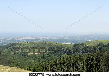 Stock Photo - France, Aquitaine, view of Saint Jean de Luz Bay. Fotosearch