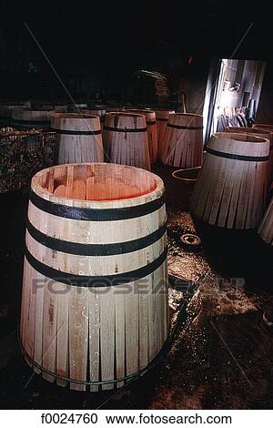 Stock Image - France, Burgundy, Beaune, barrel factory. Fotosearch