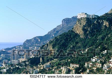 France, French Riviera, Monaco and La Turbie, view from Roquebrune castle View Large Photo Image Stock Photo - France, French Riviera, Monaco and La Turbie, view from Roquebrune castle. Fotosearch