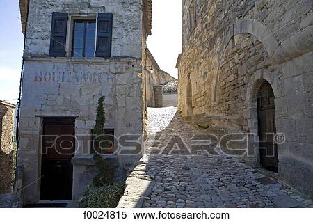 France, Lacoste, lane View Large Photo Image Stock Photography - France, Lacoste, lane. Fotosearch