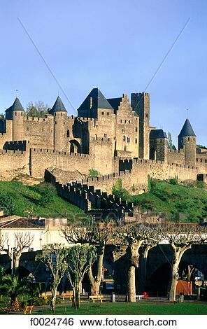 France, Languedoc, Carcassonne, city walls View Large Photo Image Stock Photograph - France, Languedoc, Carcassonne, city walls. Fotosearch