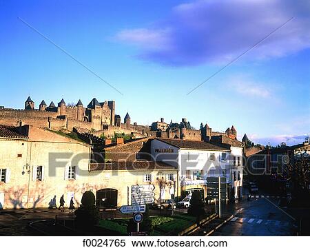 France, Languedoc, Carcassonne, city walls View Large Photo Image Stock Photography - France, Languedoc, Carcassonne, city walls. Fotosearch