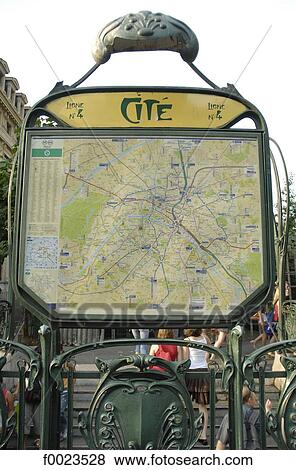 France, Paris, Cité station, subway map View Large Photo Image Stock Photo - France, Paris, Cité station, subway map. Fotosearch