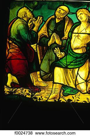 Stock Photo - France, Pays de la Loire, Nantes, cathedral, stained glass. Fotosearch