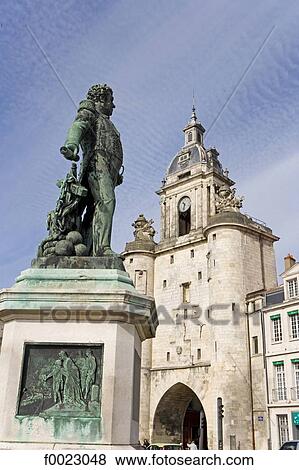 Stock Photo - France, Poitou Charentes, Re Island, La Rochelle, La Grosse Horloge. Fotosearch