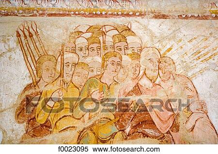 Stock Photography - France, Poitou Charentes, Saint-Savin, abbey, coloured frescoes. Fotosearch