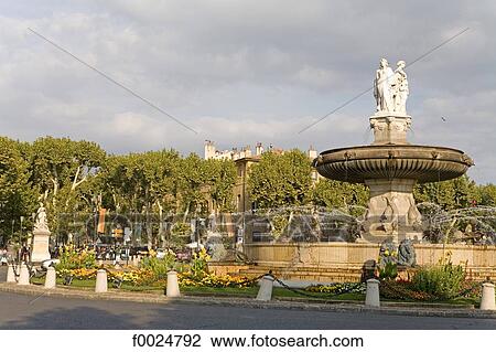 France, Provence, Aix-en-Provence, Rotunda fountain View Large Photo Image Stock Image - France, Provence, Aix-en-Provence, Rotunda fountain. Fotosearch