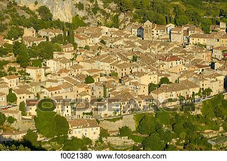 France, Provence, Moustiers Sainte Marie Village View Large Photo Image Stock Image - France, Provence, Moustiers Sainte Marie Village. Fotosearch