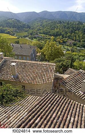 France, Provence, Ménerbes, view of roofs View Large Photo Image Picture - France, Provence, Ménerbes, view of roofs. Fotosearch