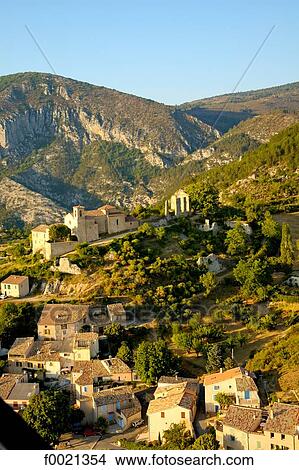 France, Provence, Saint Jurs, aerial of village View Large Photo Image Picture - France, Provence, Saint Jurs, aerial of village. Fotosearch
