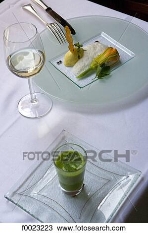 France, Touraine, Blois, restaurant, stuffed zucchini flower View Large Photo Image Stock Image - France, Touraine, Blois, restaurant, stuffed zucchini flower. Fotosearch