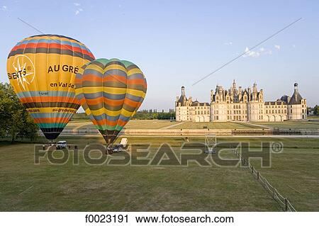 France, Touraine, Chambord, castle and air balloons View Large Photo Image Stock Image - France, Touraine, Chambord, castle and air balloons. Fotosearch