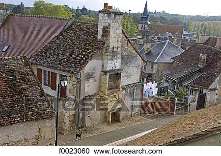 Stock Image - France, Touraine, Le Grand-Pressigny, village. Fotosearch