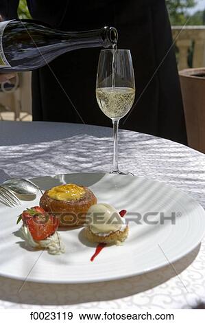 Stock Photo - France, Touraine, Rochecorbon, restaurant, gastronomy. Fotosearch
