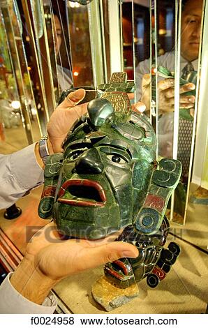 Guatemala, Antigua, copy of the famous jade mask from Tikal View Large Photo Image Stock Photo - Guatemala, Antigua, copy of the famous jade mask from Tikal. Fotosearch