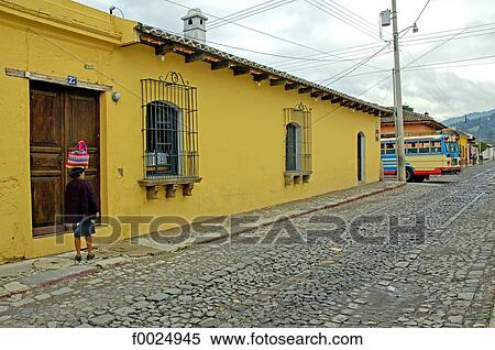Guatemala, Antigua, facade of traditional dwelling View Large Photo Image Stock Photography - Guatemala, Antigua, facade of traditional dwelling. Fotosearch