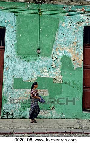 Stock Photo - Guatemala, Antigua, passer-by. Fotosearch