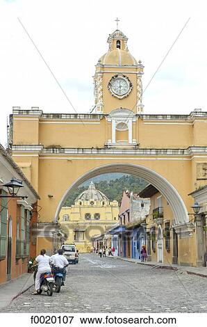 Guatemala, Antigua, Santa Catarina arch View Large Photo Image Stock Photo - Guatemala, Antigua, Santa Catarina arch. Fotosearch