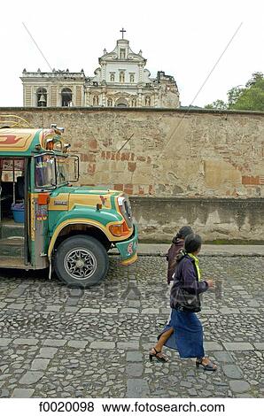 Guatemala, Antigua, street and baroque church View Large Photo Image Stock Photo - Guatemala, Antigua, street and baroque church. Fotosearch