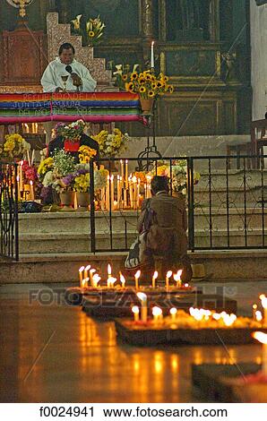 Stock Image - Guatemala, Chichicastenango, Santo Tomas church. Fotosearch