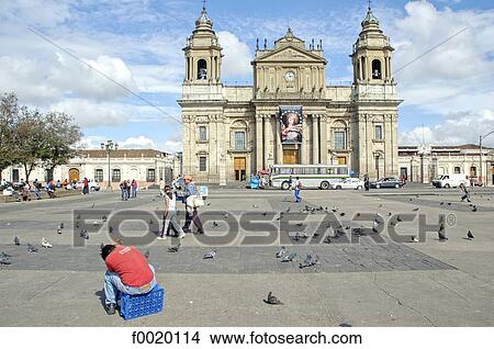 Guatemala, Guatemala city, Constitution Square, cathedral View Large Photo Image Picture - Guatemala, Guatemala city, Constitution Square, cathedral. Fotosearch