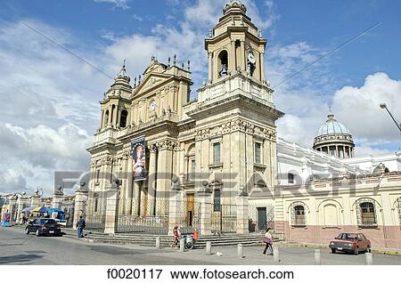 Guatemala, Guatemala city, Constitution Square, cathedral View Large Photo Image Stock Photo - Guatemala, Guatemala city, Constitution Square, cathedral. Fotosearch