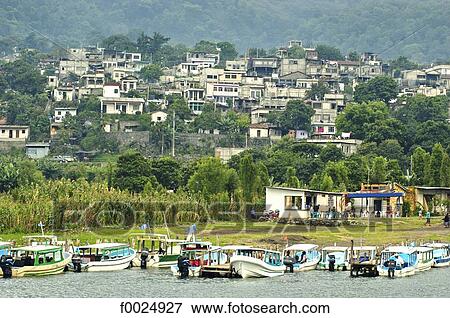 Guatemala, Santiago Atitlan, city view from the lake Atitlan View Large Photo Image Stock Photo - Guatemala, Santiago Atitlan, city view from the lake Atitlan. Fotosearch