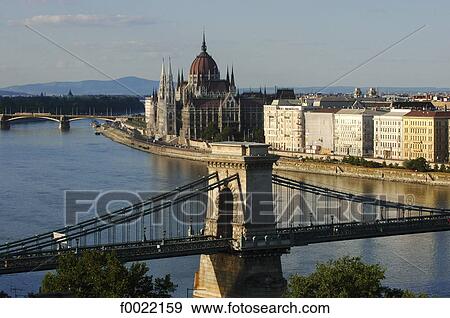 Hungary, Budapest, Chain Bridge and Parliament View Large Photo Image Stock Photo - Hungary, Budapest, Chain Bridge and Parliament. Fotosearch