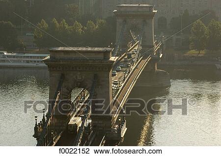 Stock Image - Hungary, Budapest, Chain Bridge. Fotosearch