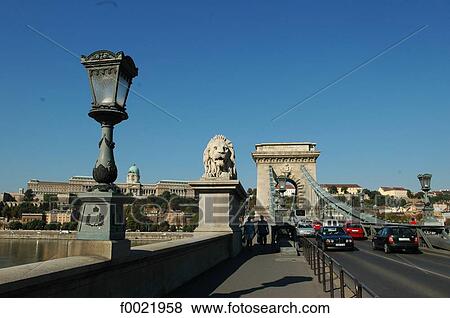 Hungary, Budapest, Chain Bridge View Large Photo Image Stock Photo - Hungary, Budapest, Chain Bridge. Fotosearch