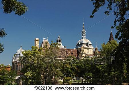 Stock Photograph - Hungary, Budapest, Vajdahunyad Castle. Fotosearch