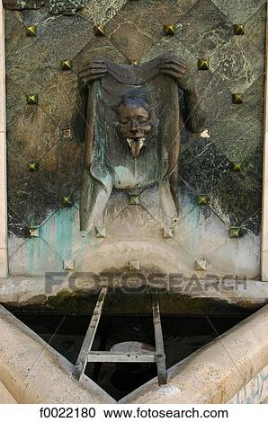 Stock Image - Hungary, Pécs, fountain, detail. Fotosearch