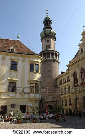 Hungary, Sopron, Fö tér Place, Fire Tower View Large Photo Image Stock Image - Hungary, Sopron, Fö tér Place, Fire Tower. Fotosearch