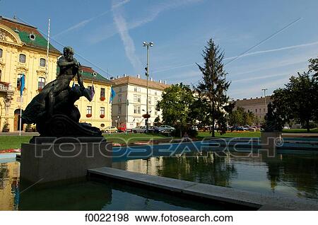 Hungary, Szeged, downtown View Large Photo Image Stock Photo - Hungary, Szeged, downtown. Fotosearch