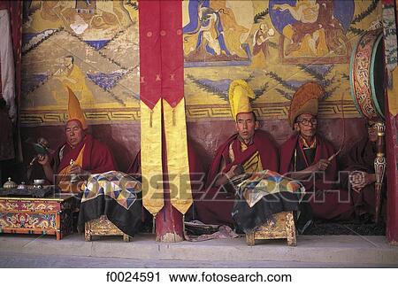 India, Jammu and Kashmir, Ladakh, during the Tikse festival, monks at prayer View Large Photo Image Stock Image - India, Jammu and Kashmir, Ladakh, during the Tikse festival, monks at prayer. Fotosearch