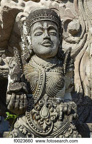 Stock Image - Indonesia, Bali, Beji Temple, statue. Fotosearch