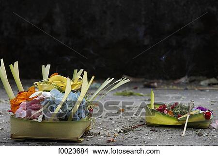 Indonesia, Bali, Mother Temple of Besakih, offerings View Large Photo Image Picture - Indonesia, Bali, Mother Temple of Besakih, offerings. Fotosearch