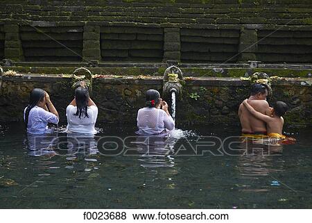 Indonesia, Bali, near Ubud, Tirta Empul Temple, sacred public baths View Large Photo Image Stock Photo - Indonesia, Bali, near Ubud, Tirta Empul Temple, sacred public baths. Fotosearch