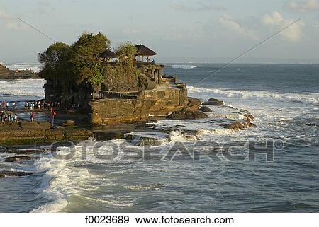Indonesia, Bali, Tanah Loth Temple by the seaside View Large Photo Image Stock Photo - Indonesia, Bali, Tanah Loth Temple by the seaside. Fotosearch