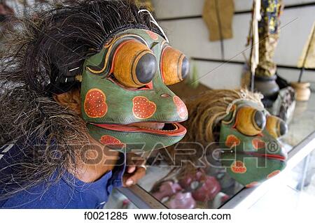 Stock Photography - Indonesia, Bali, Wayang Orang puppet maker. Fotosearch