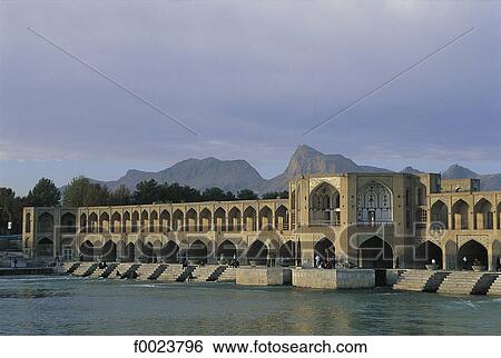 Iran, Esfahan, Khaju Bridge View Large Photo Image Stock Photograph - Iran, Esfahan, Khaju Bridge. Fotosearch