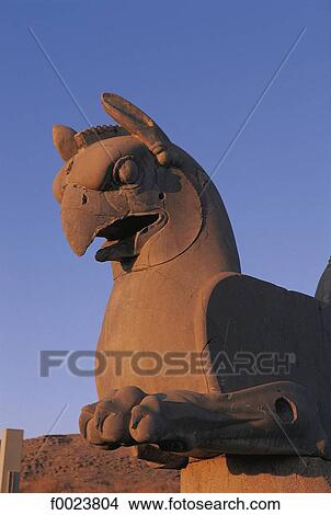 Picture - Iran, Fars, Persepolis, griffin-shaped capital. Fotosearch