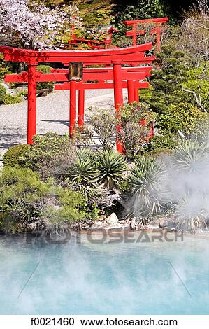 Japan, island of Kyushu, Beppu, hot springs, torii View Large Photo Image Stock Image - Japan, island of Kyushu, Beppu, hot springs, torii. Fotosearch